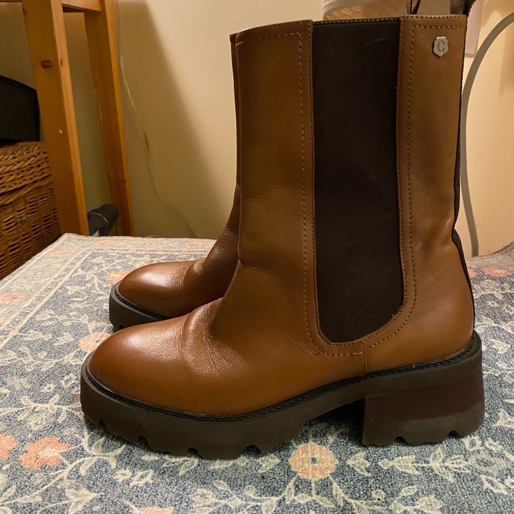 Stylish Brown Leather Ankle Booties